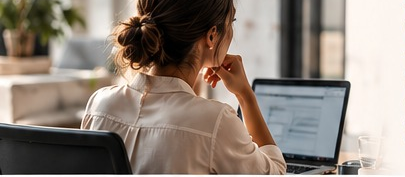Mujer trabajando en tareas administrativas